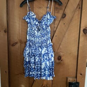 Luxxel white and blue floral mini dress